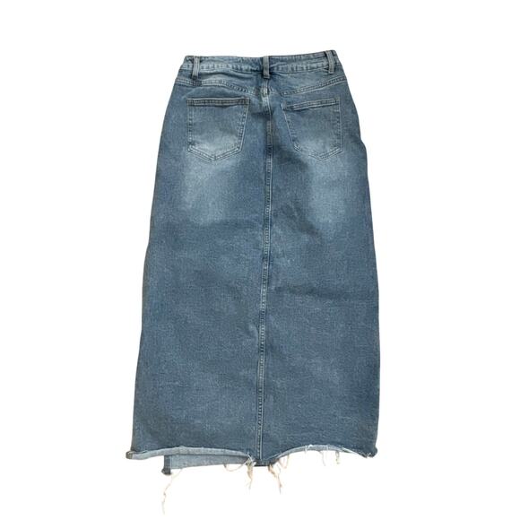 Gracia Denim Midi Skirt Side Slit Womens size Medium - Picture 7 of 7